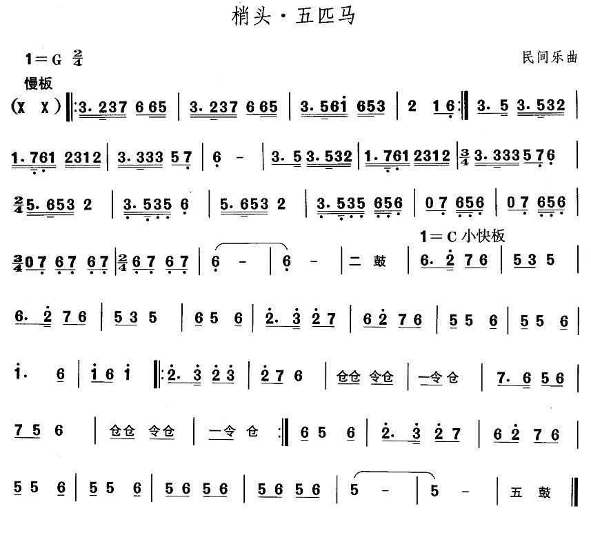 中国民族民间舞曲选（一)东北秧歌：梢头·五匹）其它曲谱（图1）