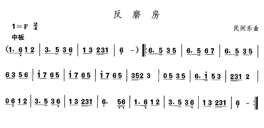 中国民族民间舞曲选（一)东北秧歌：反磨）其它曲谱（图1）