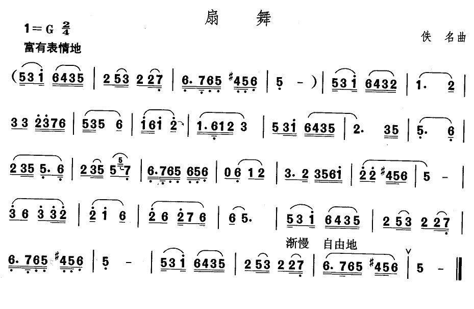 中国民族民间舞曲选（二)山东秧歌：胶州秧歌-扇）其它曲谱（图1）