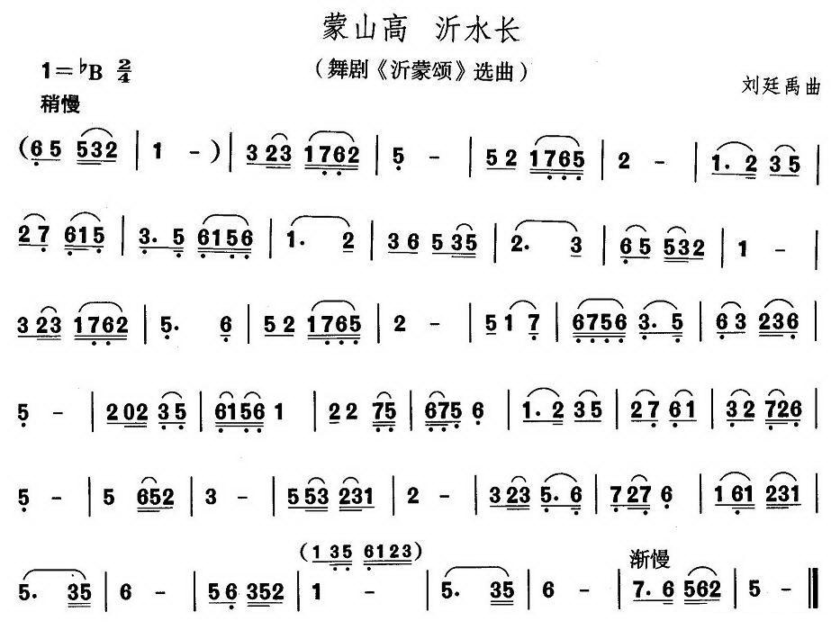 中国民族民间舞曲选（二)山东秧歌：蒙山高 沂水）其它曲谱（图1）