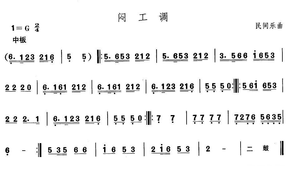 中国民族民间舞曲选（一)东北秧歌：闷工）其它曲谱（图1）