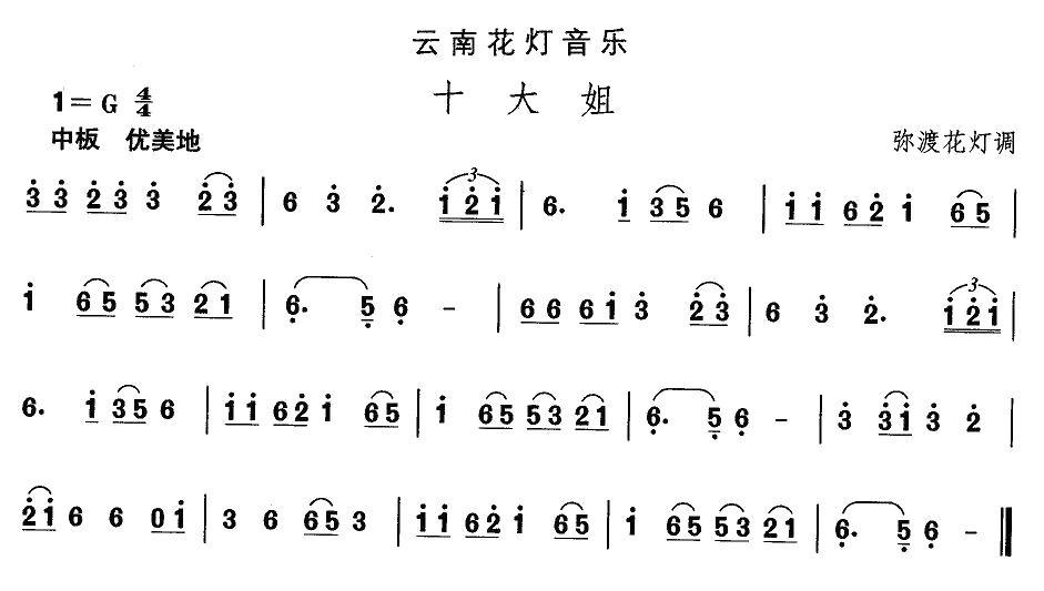 中国民族民间舞曲选（六)云南花灯：十大）其它曲谱（图1）