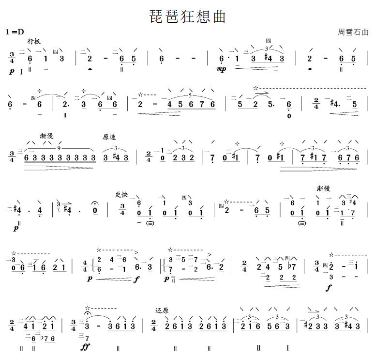 琵琶狂想曲(琵琶曲谱)其它曲谱（图1）