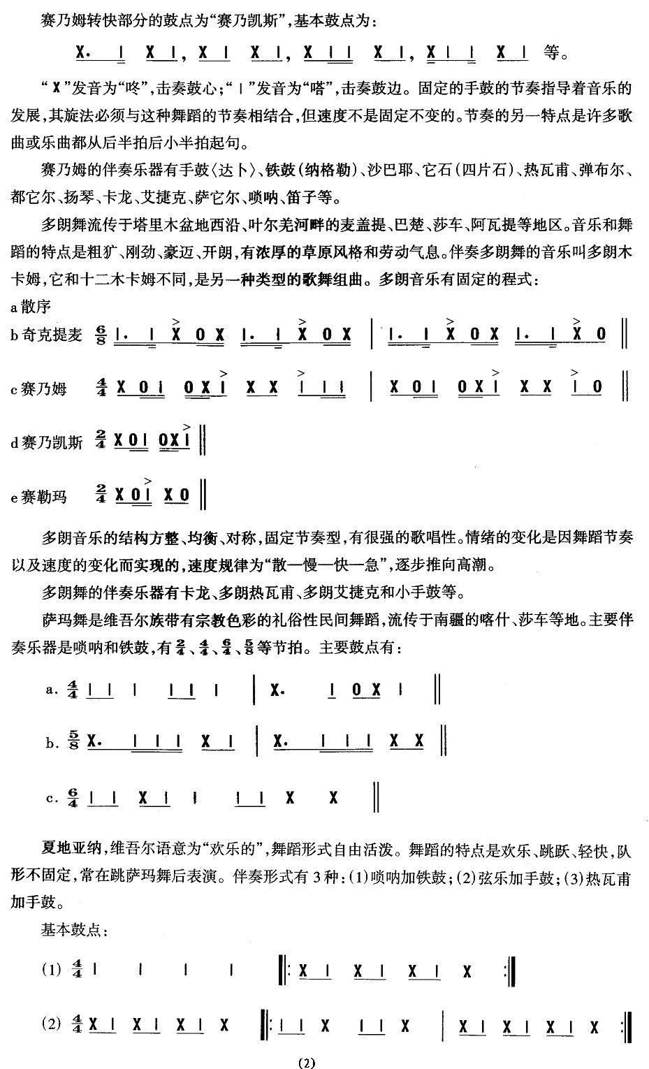 中国民族民间舞曲选（十)维吾尔族舞蹈：音乐简）其它曲谱（图2）