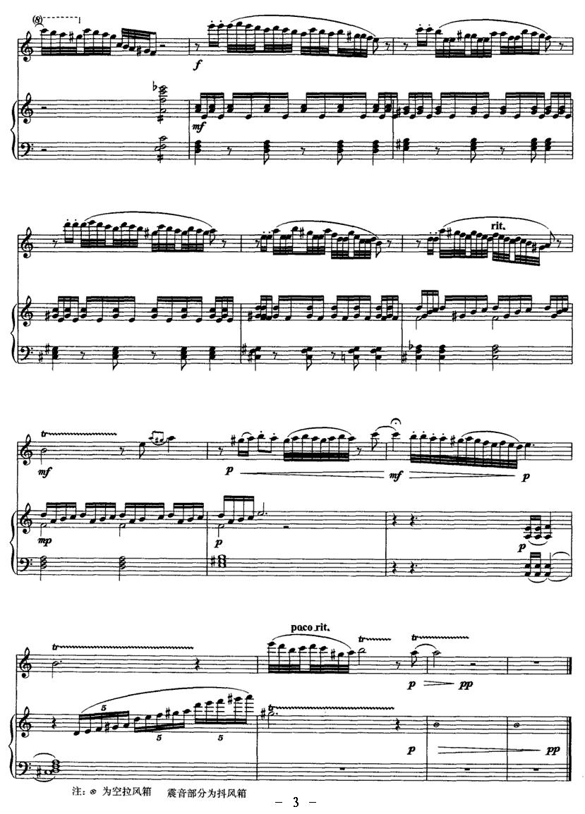 喀什古道（长笛与手风琴）其它曲谱（图3）