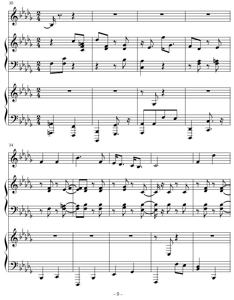 吉普赛之歌（小号+双钢琴）其它曲谱（图9）