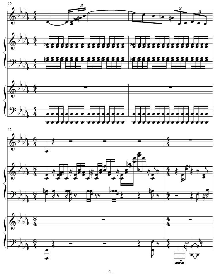 吉普赛之歌（小号+双钢琴）其它曲谱（图4）