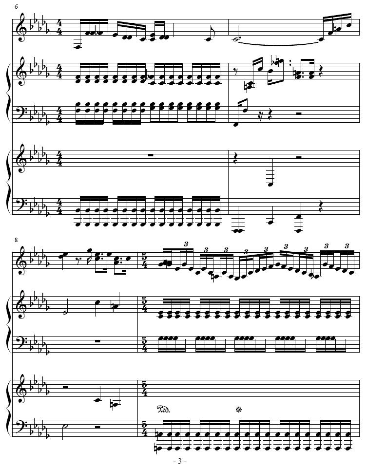 吉普赛之歌（小号+双钢琴）其它曲谱（图3）