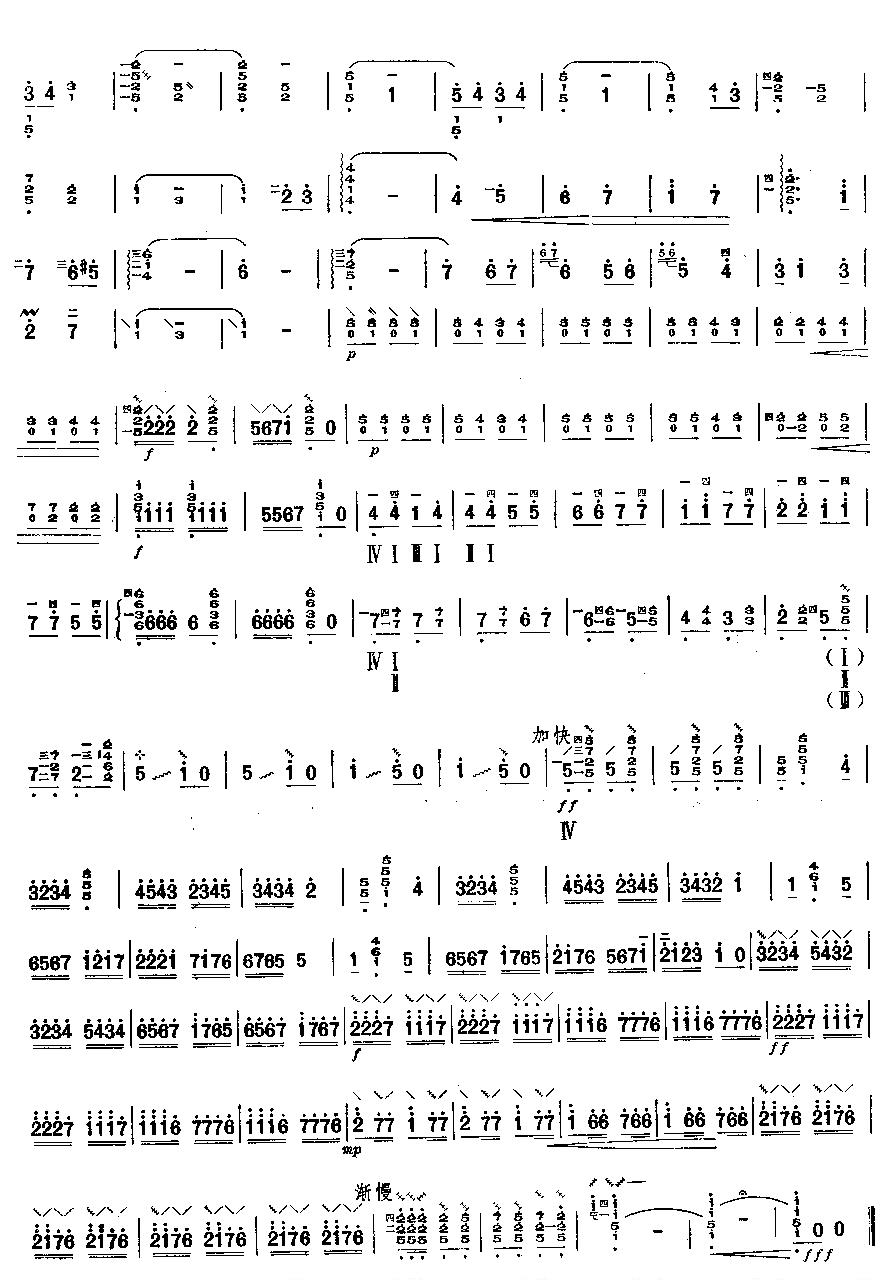 欢腾的天山(柳琴独奏)其它曲谱（图2）