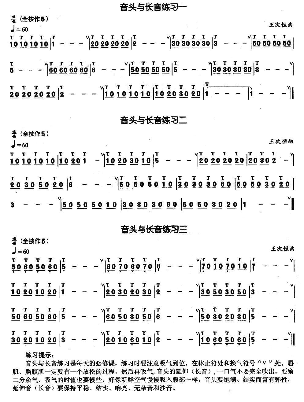 葫芦丝基本技巧练习曲——音头其它曲谱（图2）