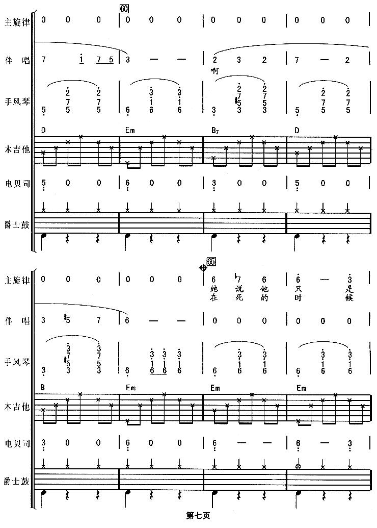 白桦林（华尔兹、电声乐队总谱）其它曲谱（图7）