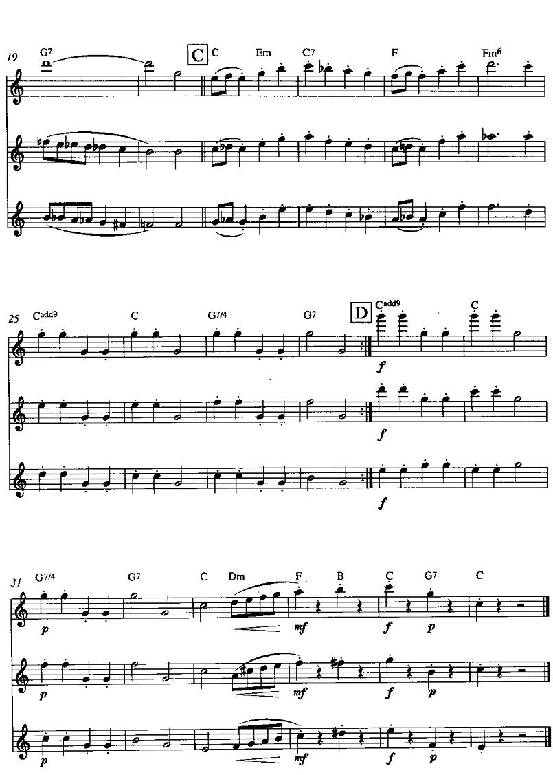 雪中铃声（长笛三重奏）其它曲谱（图2）