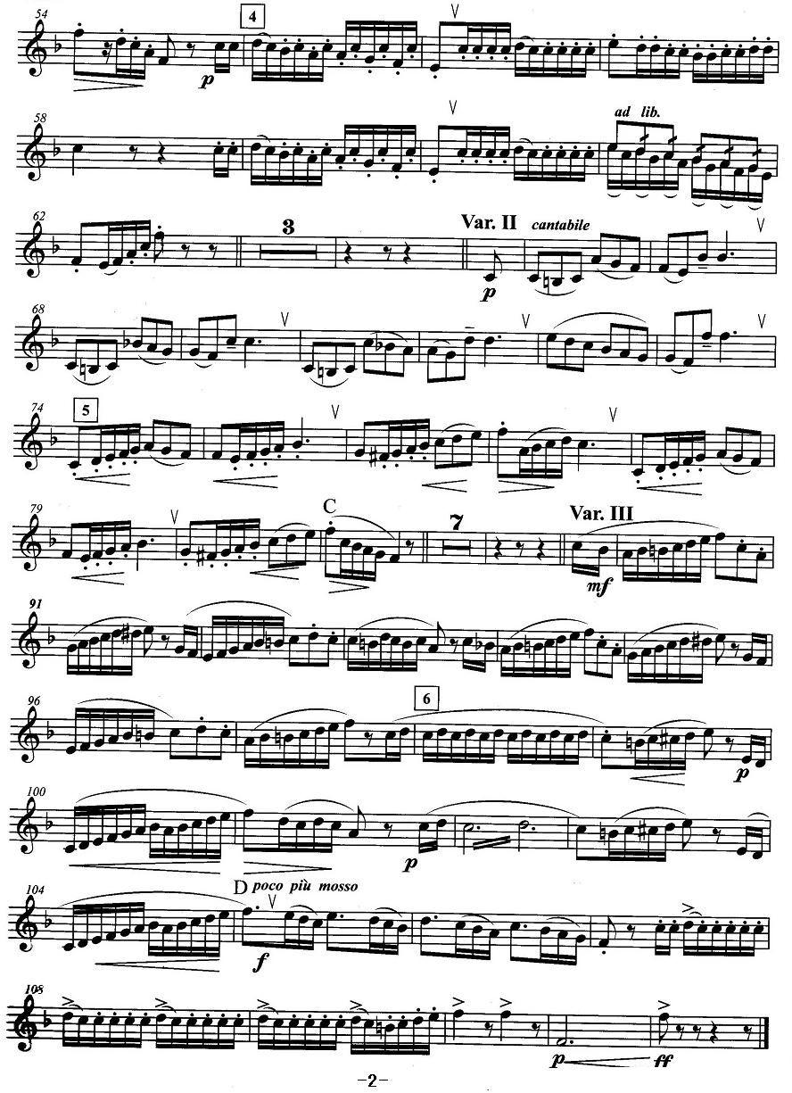 小号考级四级：维尼斯狂欢节其它曲谱（图2）