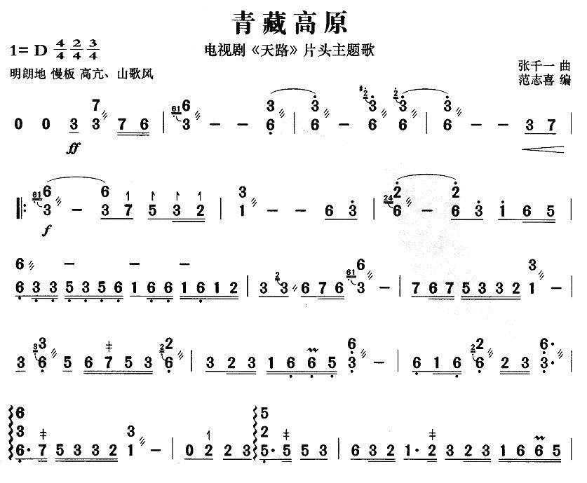 青藏高原其它曲谱（图1）