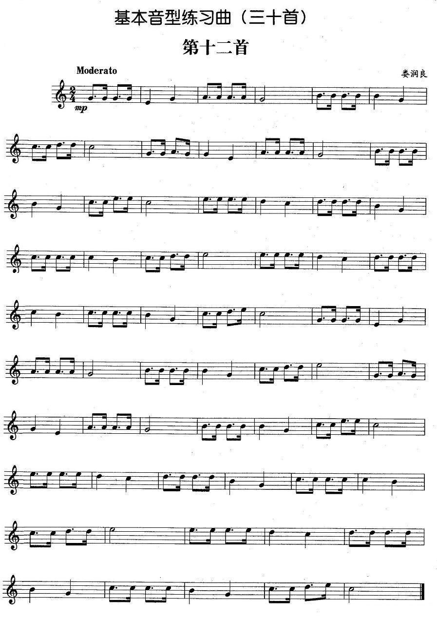 基本音型练习曲第十二首其它曲谱（图1）