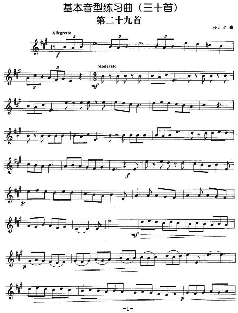 基本音型练习曲第二十九首其它曲谱（图1）