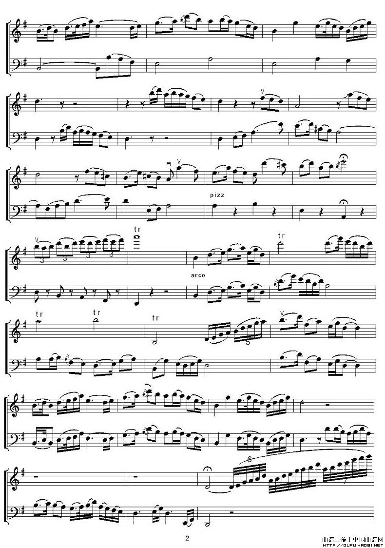 梁山伯与祝英台（大小提琴二重奏）P2其它曲谱（图1）