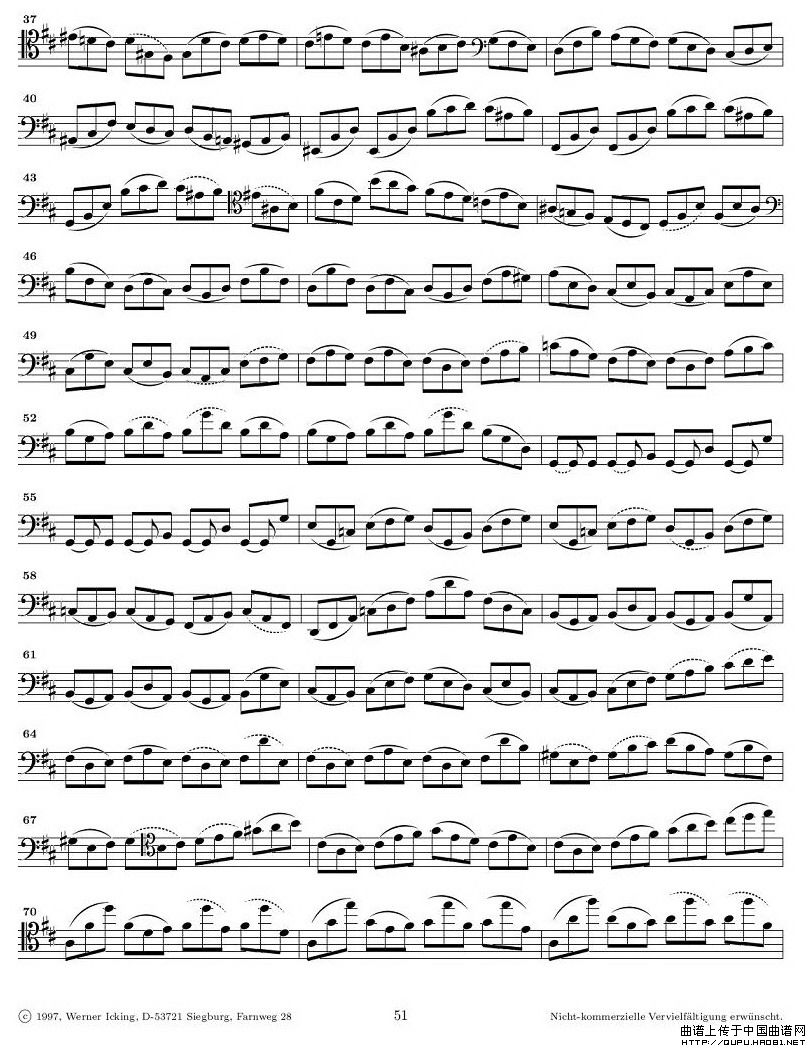 巴赫无伴奏大提琴练习曲之六P2其它曲谱（图1）