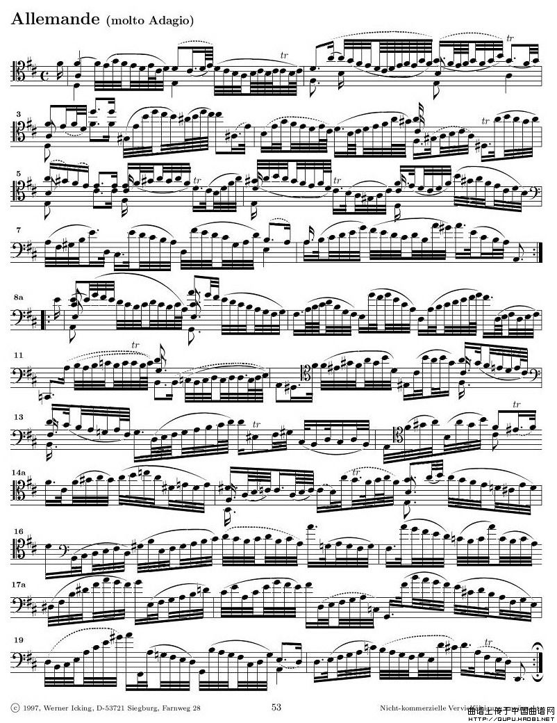 巴赫无伴奏大提琴练习曲之六P4其它曲谱（图1）