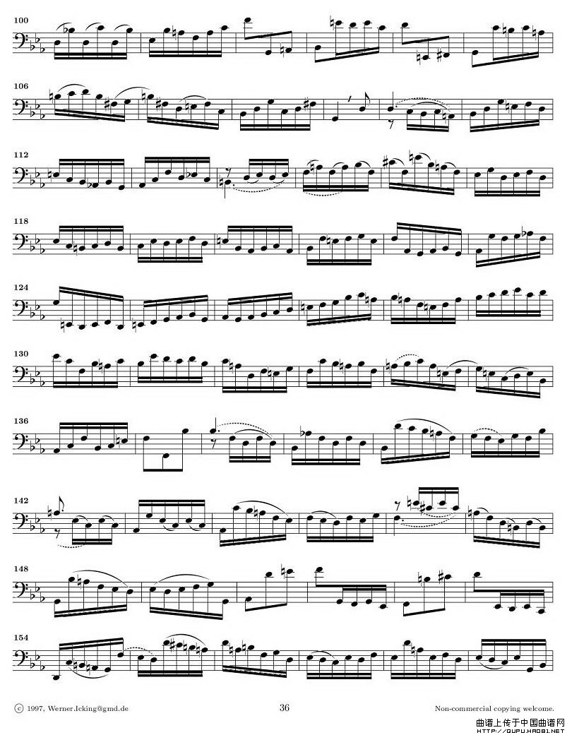 巴赫无伴奏大提琴练习曲之五P3其它曲谱（图1）