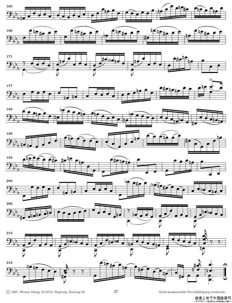 巴赫无伴奏大提琴练习曲之五P4其它曲谱（图1）