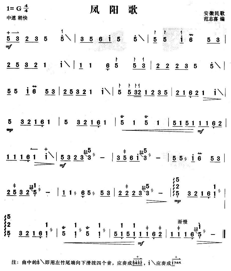 凤阳歌其它曲谱（图1）