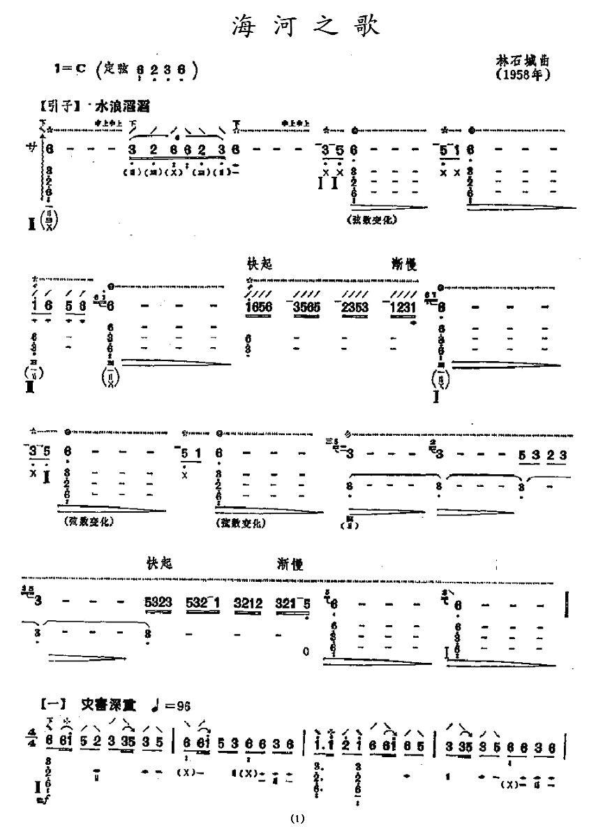 海河之歌其它曲谱（图1）
