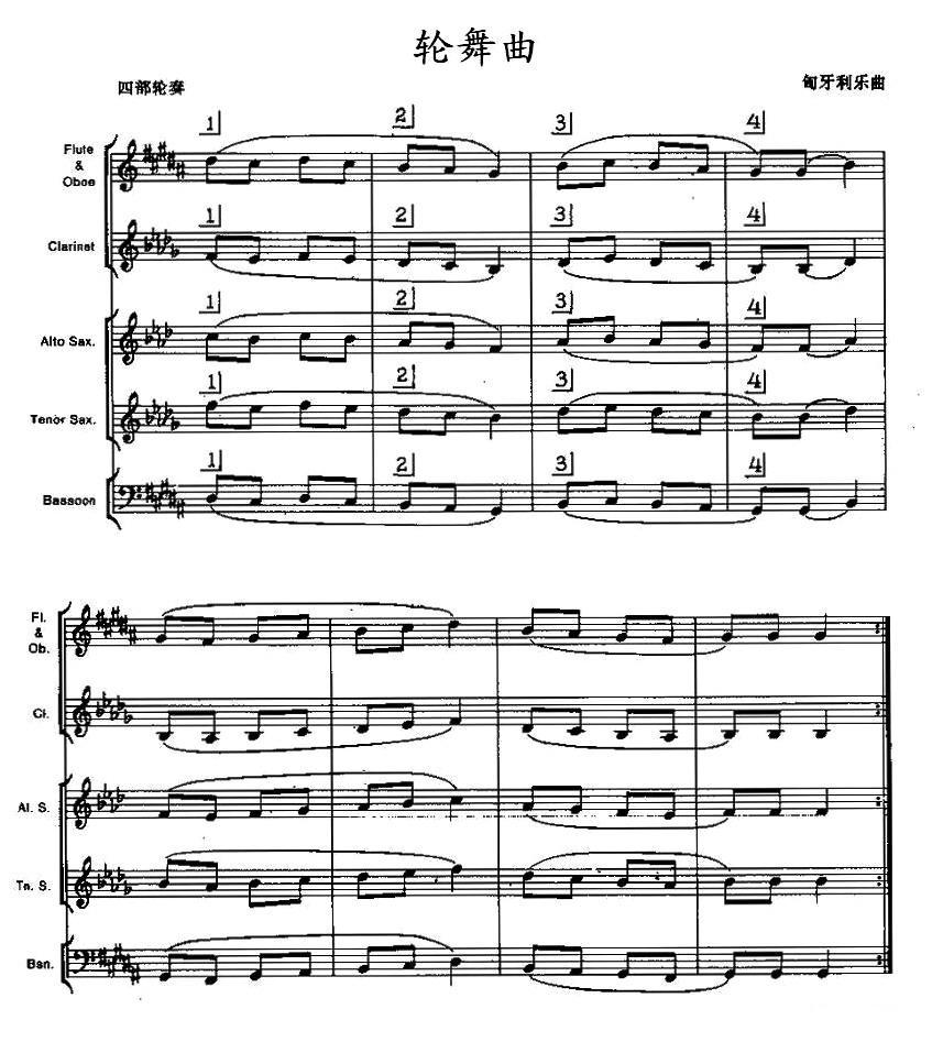 轮舞曲（木管乐器合奏）其它曲谱（图1）