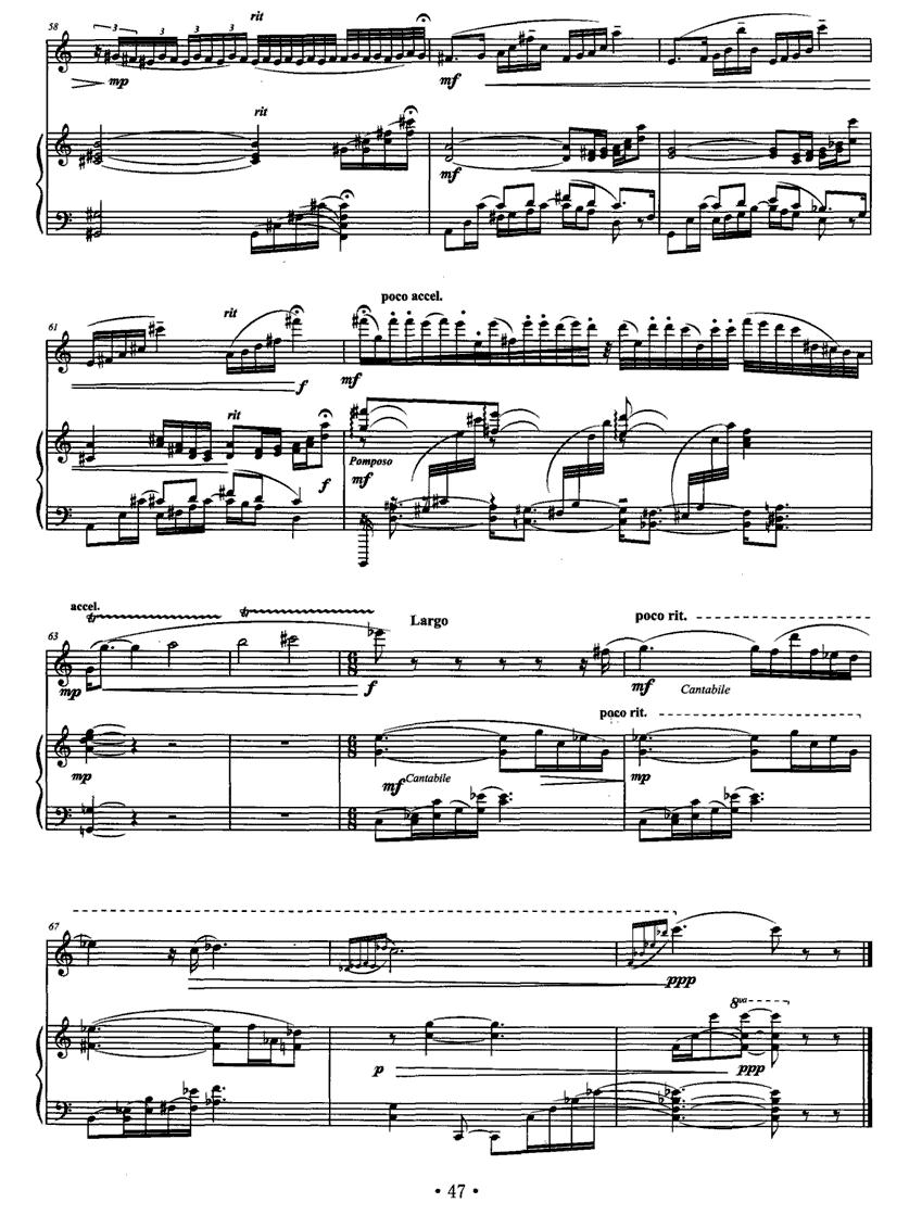 暮笛（长笛+钢琴）其它曲谱（图6）