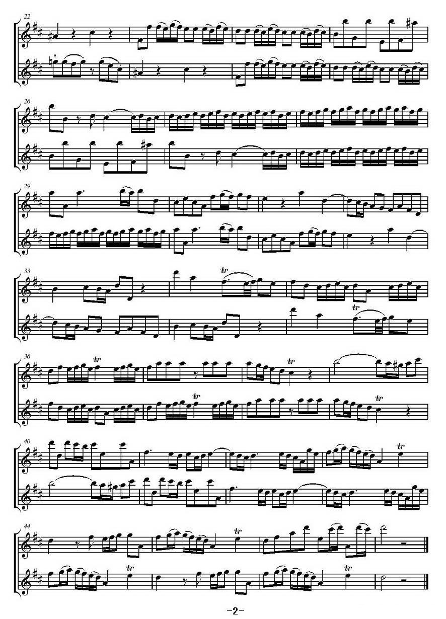 卡农奏鸣曲（二重奏）其它曲谱（图2）