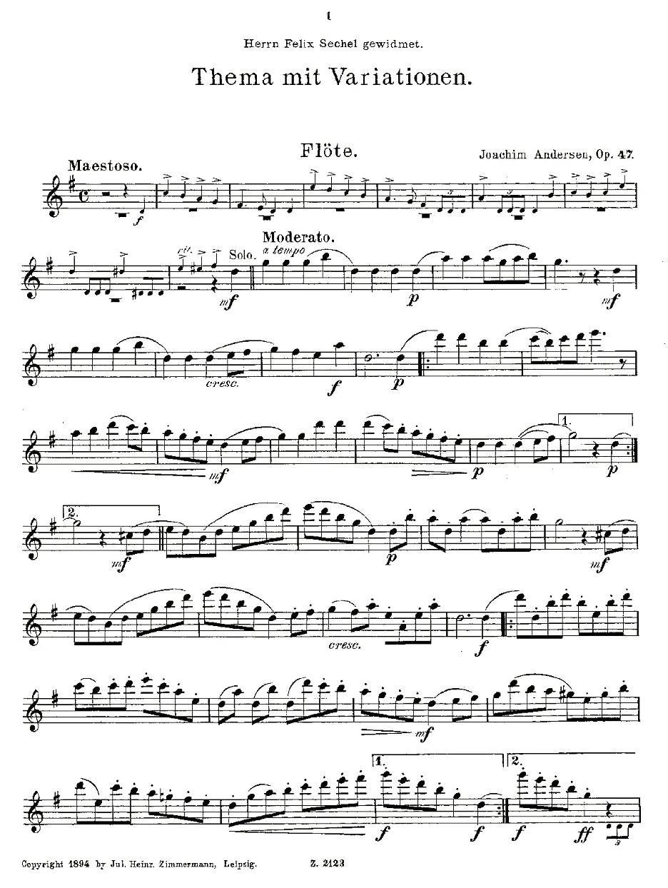 Solovortrag fur junge Flotenspieler.Op.47其它曲谱（图1）
