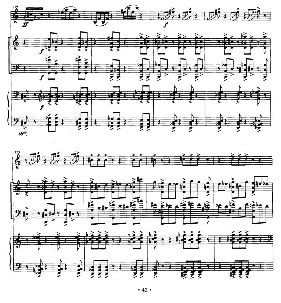四重奏 op．41（为小提琴、大提琴、单簧管与钢琴而作）其它曲谱（图19）