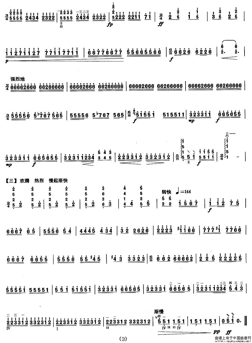 柳琴八级：南疆舞曲其它曲谱（图3）