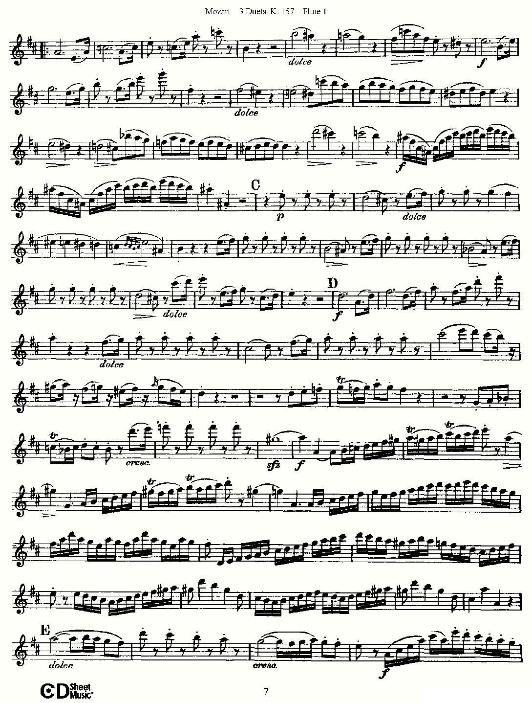 3 Duets K.157 之第一长笛（二重奏三首 K157号）其它曲谱（图7）