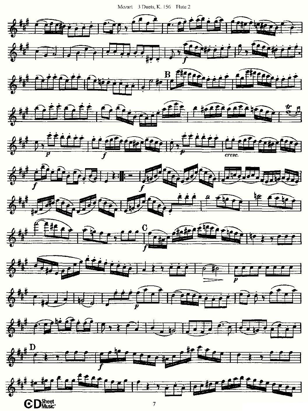 3 Duets K.156 之第二长笛（二重奏三首 K156号）其它曲谱（图7）