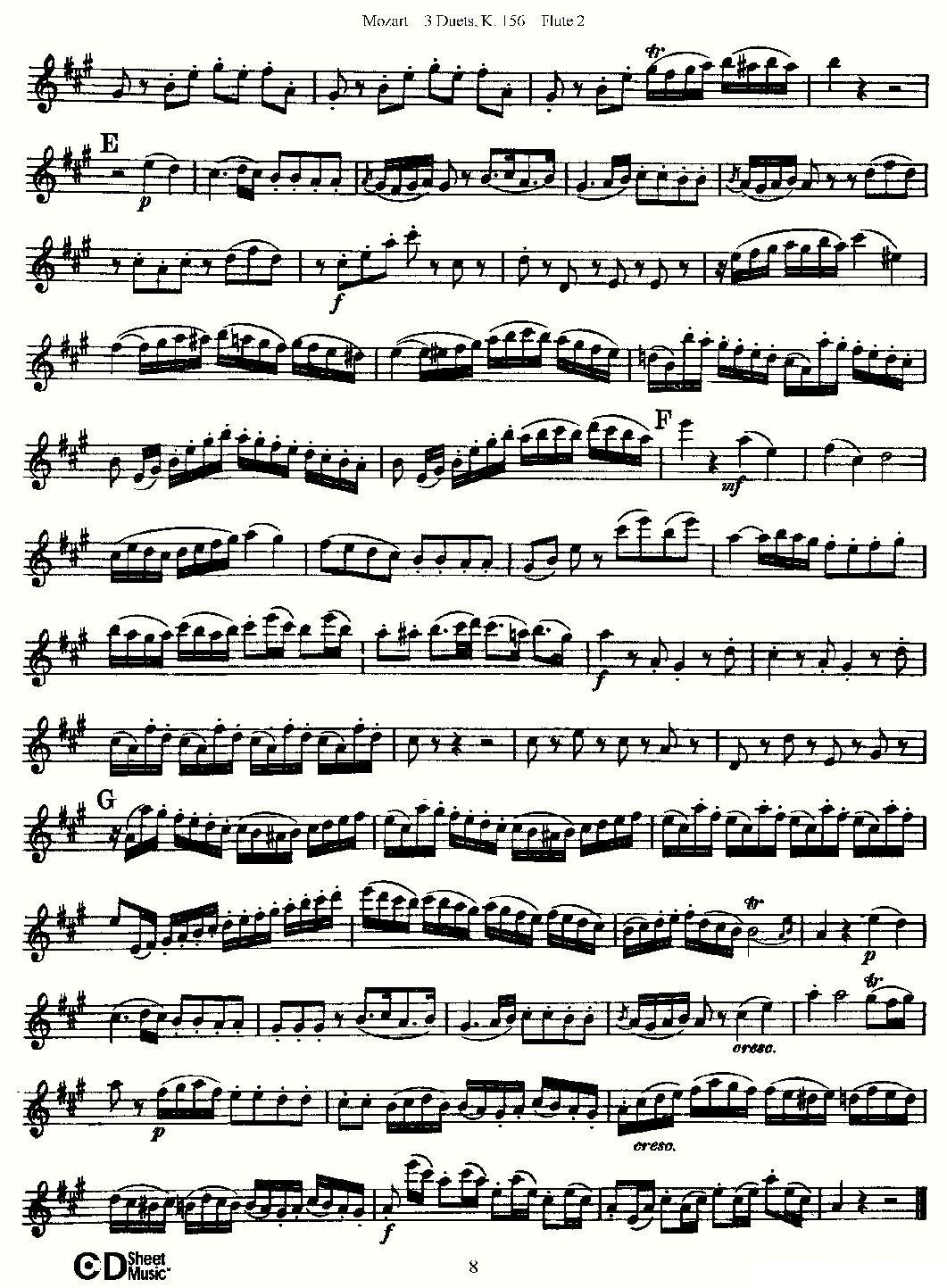 3 Duets K.156 之第二长笛（二重奏三首 K156号）其它曲谱（图8）