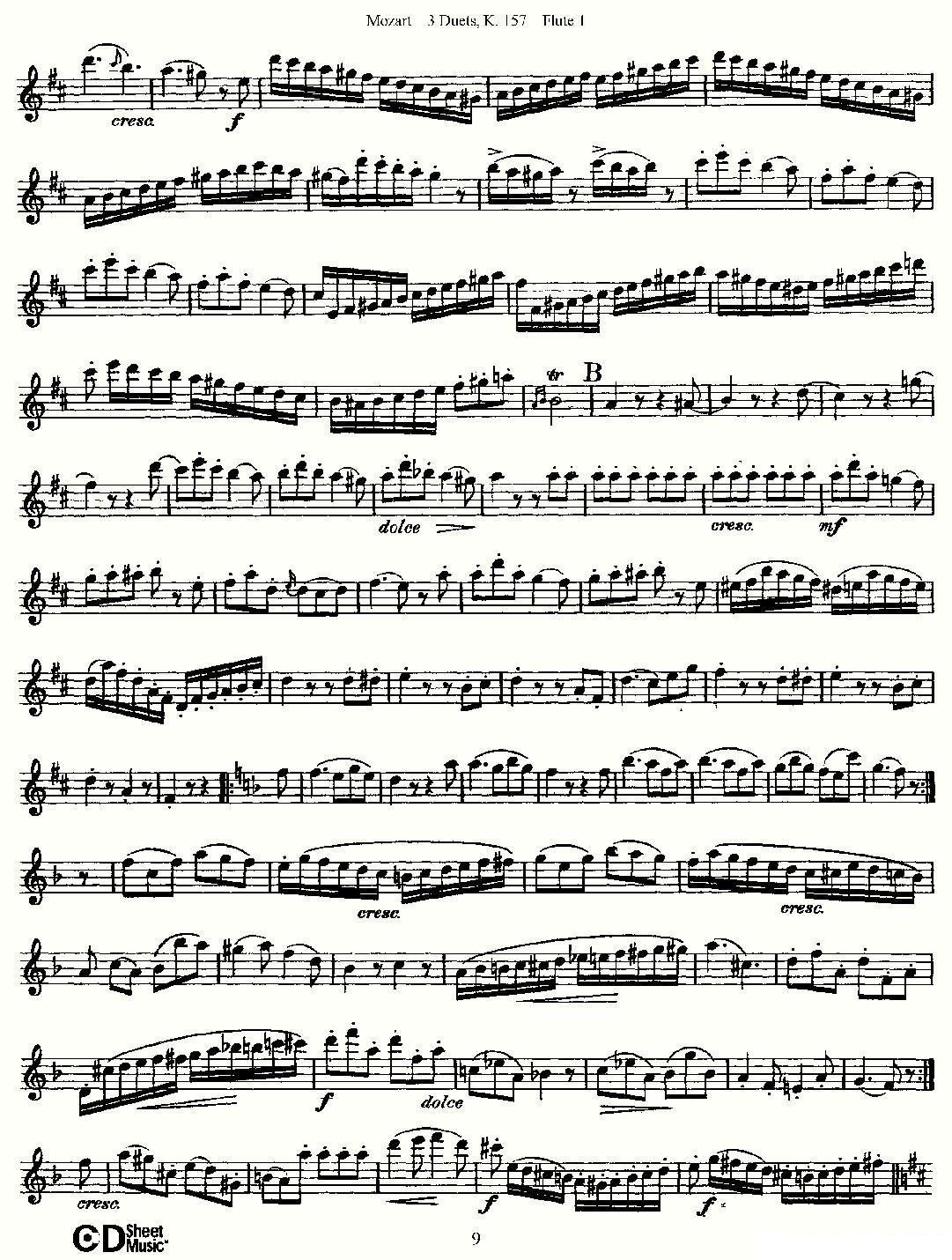 3 Duets K.157 之第一长笛（二重奏三首 K157号）其它曲谱（图9）