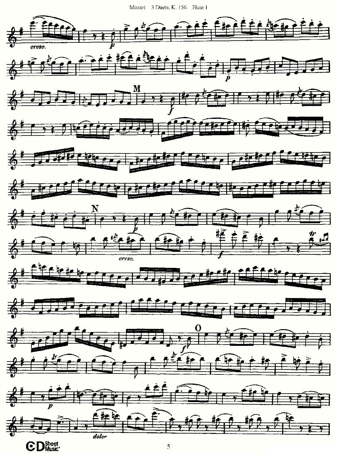 3 Duets K.156 之第一长笛（二重奏三首 K156号）其它曲谱（图5）