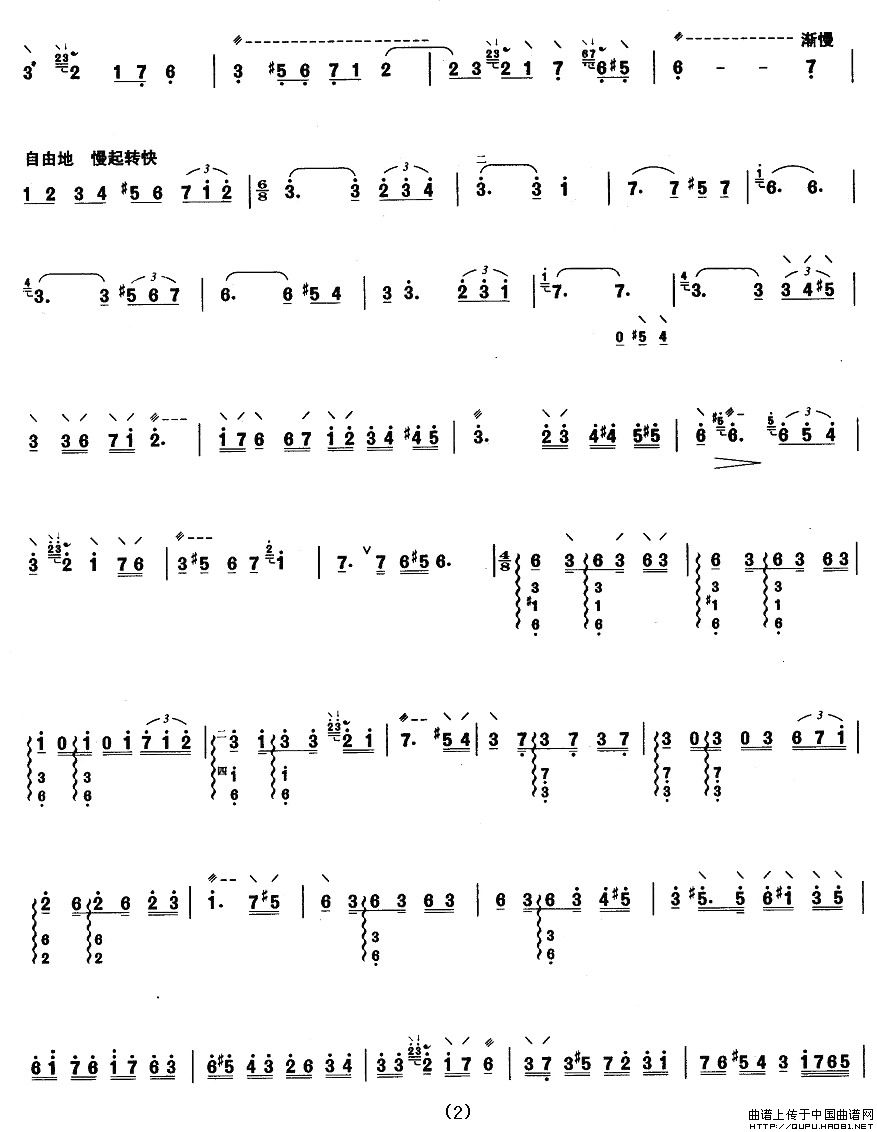 柳琴七级：葡萄架下其它曲谱（图2）