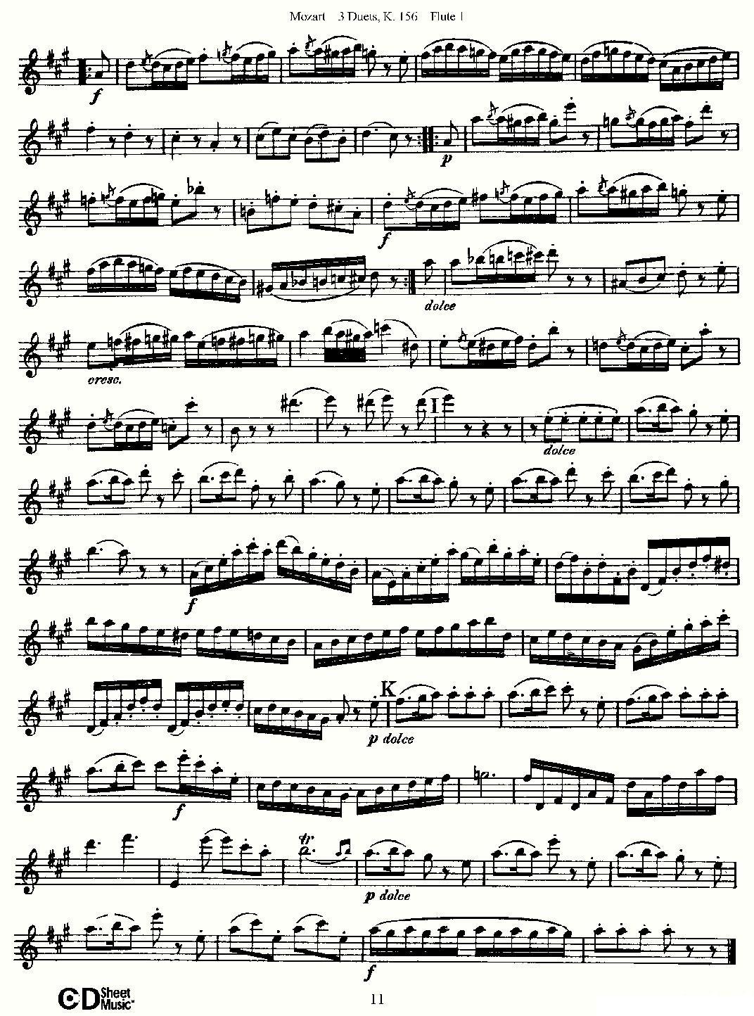 3 Duets K.156 之第一长笛（二重奏三首 K156号）其它曲谱（图11）