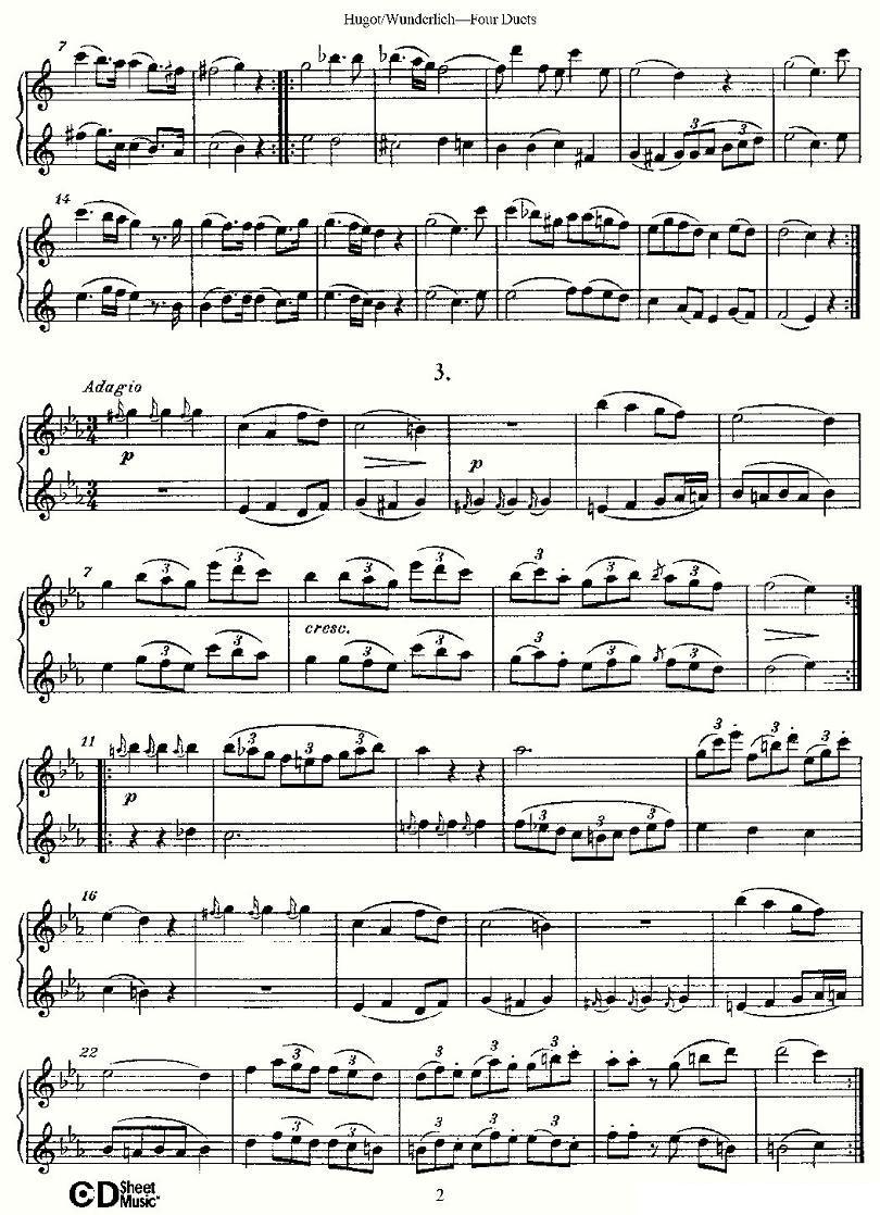 Hugot/Wunderlich Four Duets（四首二重奏）其它曲谱（图2）