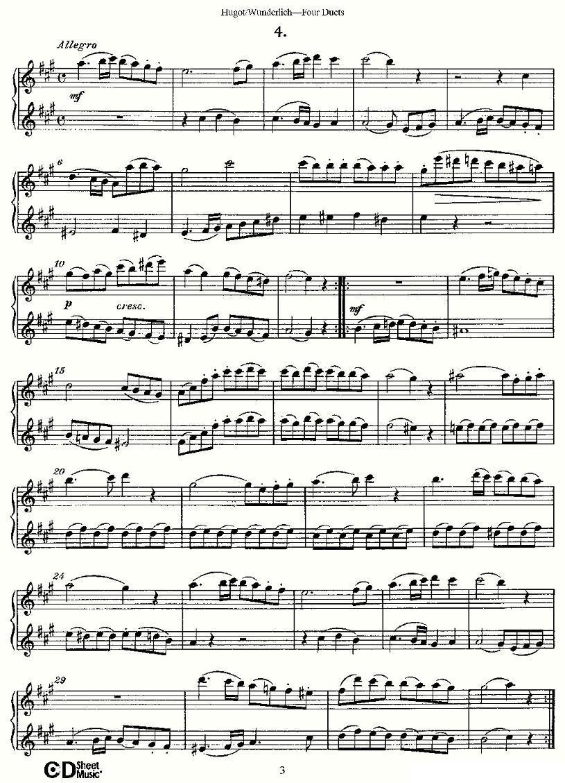Hugot/Wunderlich Four Duets（四首二重奏）其它曲谱（图3）