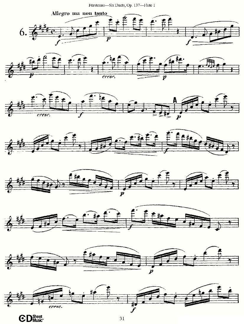 Six Duets, Op.137 之六（二重奏 六首作品 137号）其它曲谱（图1）