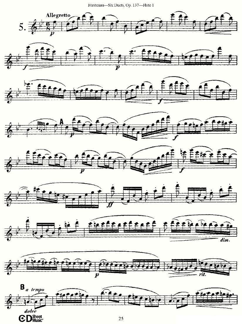 Six Duets, Op.137 之五（二重奏 六首作品 137号）其它曲谱（图1）