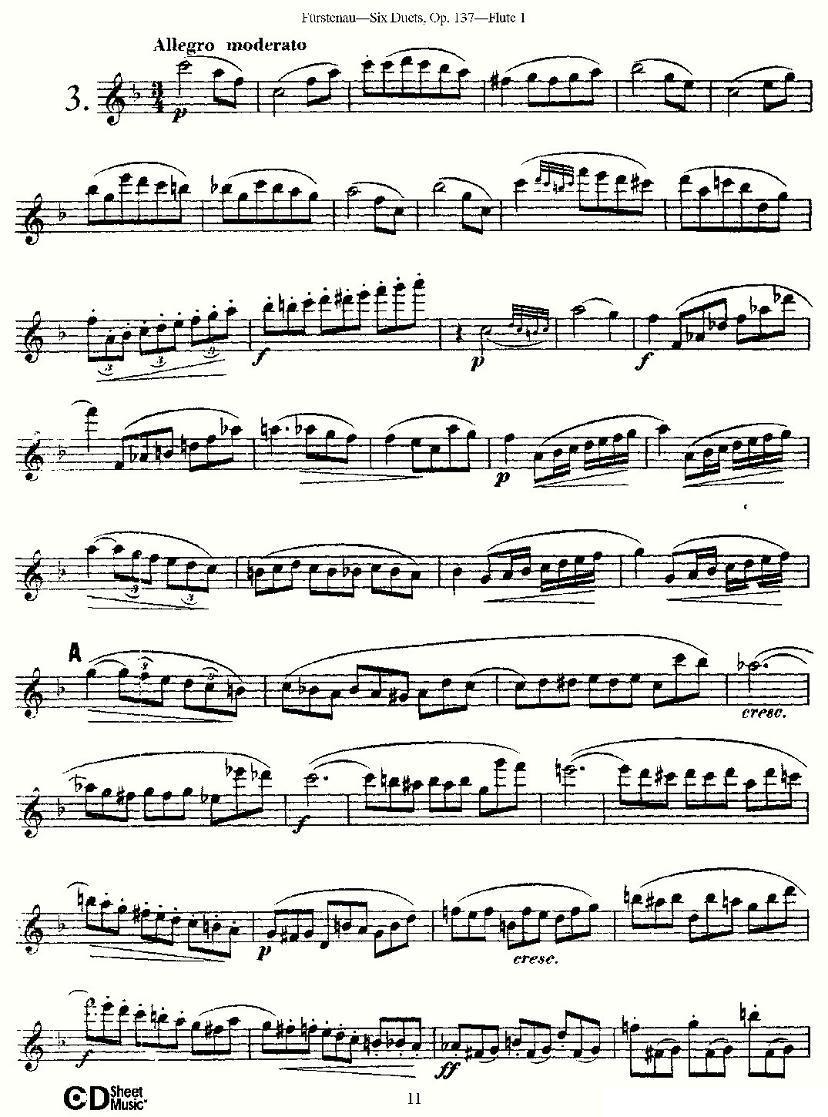 Six Duets, Op.137 之三（二重奏 六首作品 137号）其它曲谱（图1）