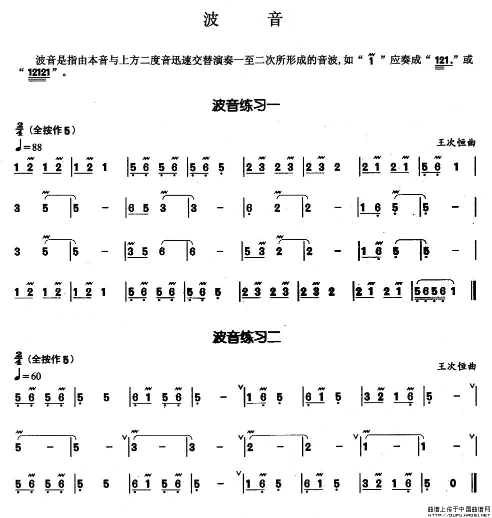 葫芦丝基本技巧练习曲--波音其它曲谱（图1）