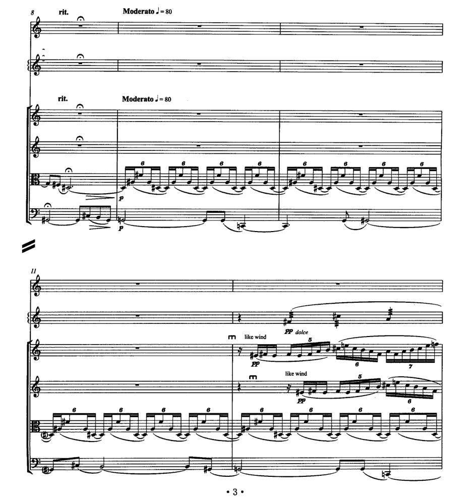 岗拉美朵（单簧管+颤音琴+弦乐四重奏）其它曲谱（图2）