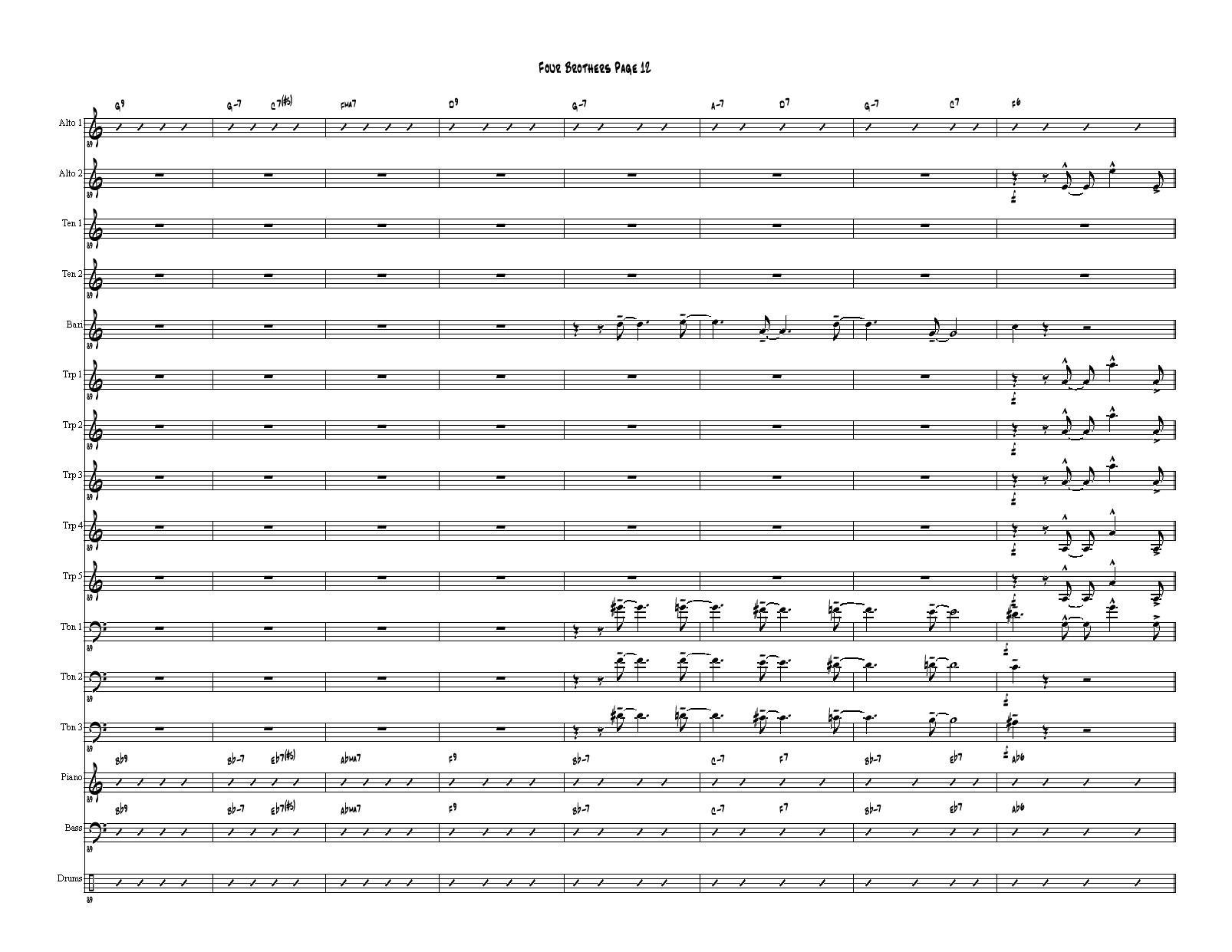 Four Brothers Big Band score（大爵士乐队总谱）其它曲谱（图12）