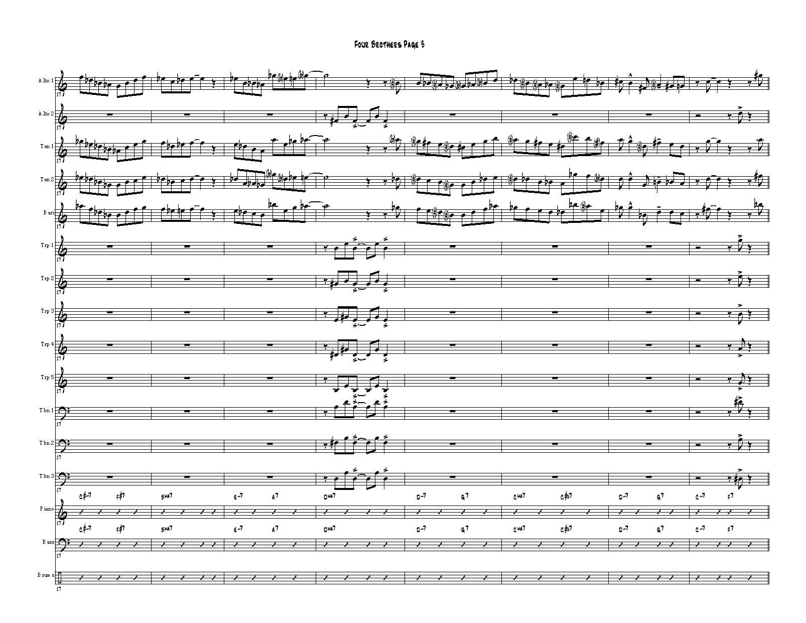 Four Brothers Big Band score（大爵士乐队总谱）其它曲谱（图3）