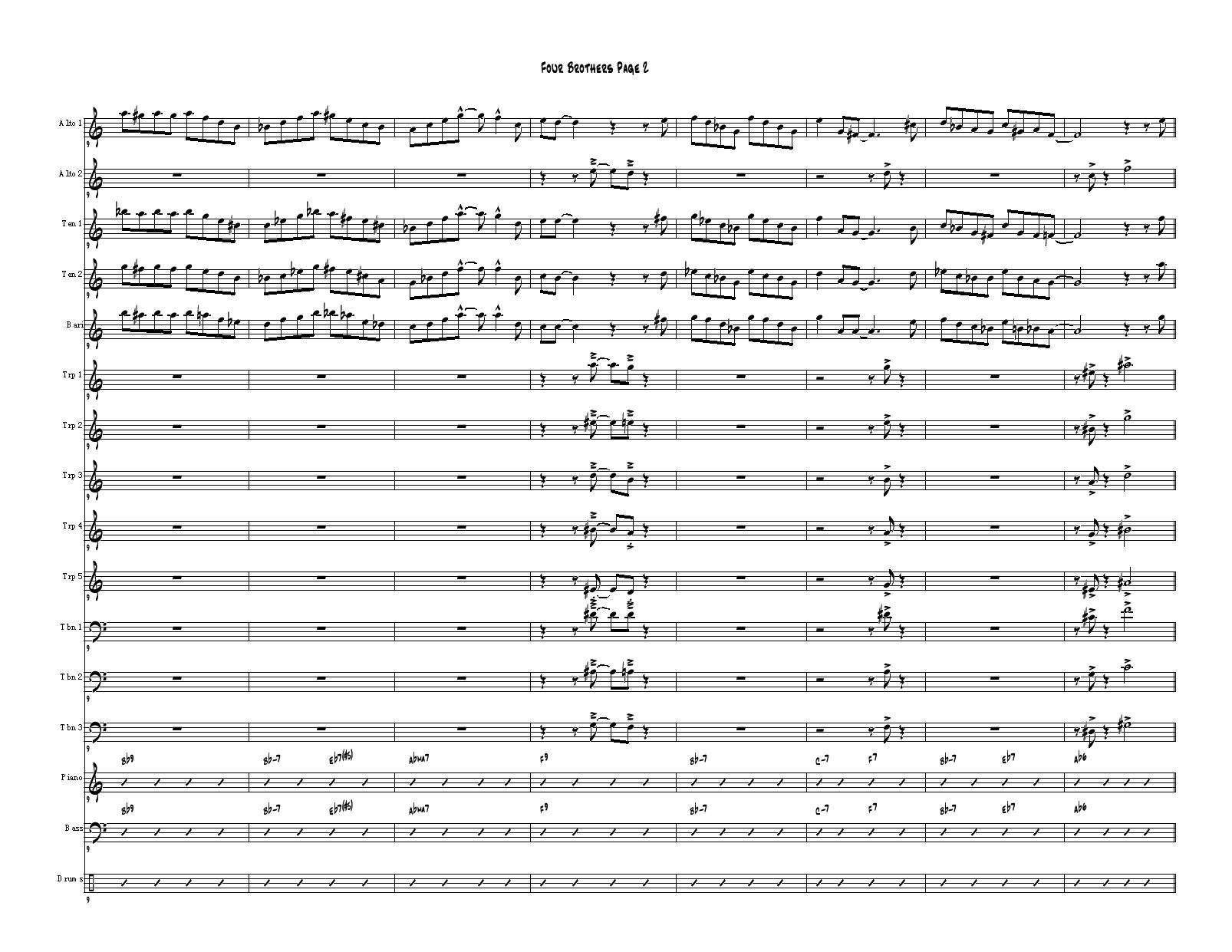 Four Brothers Big Band score（大爵士乐队总谱）其它曲谱（图2）